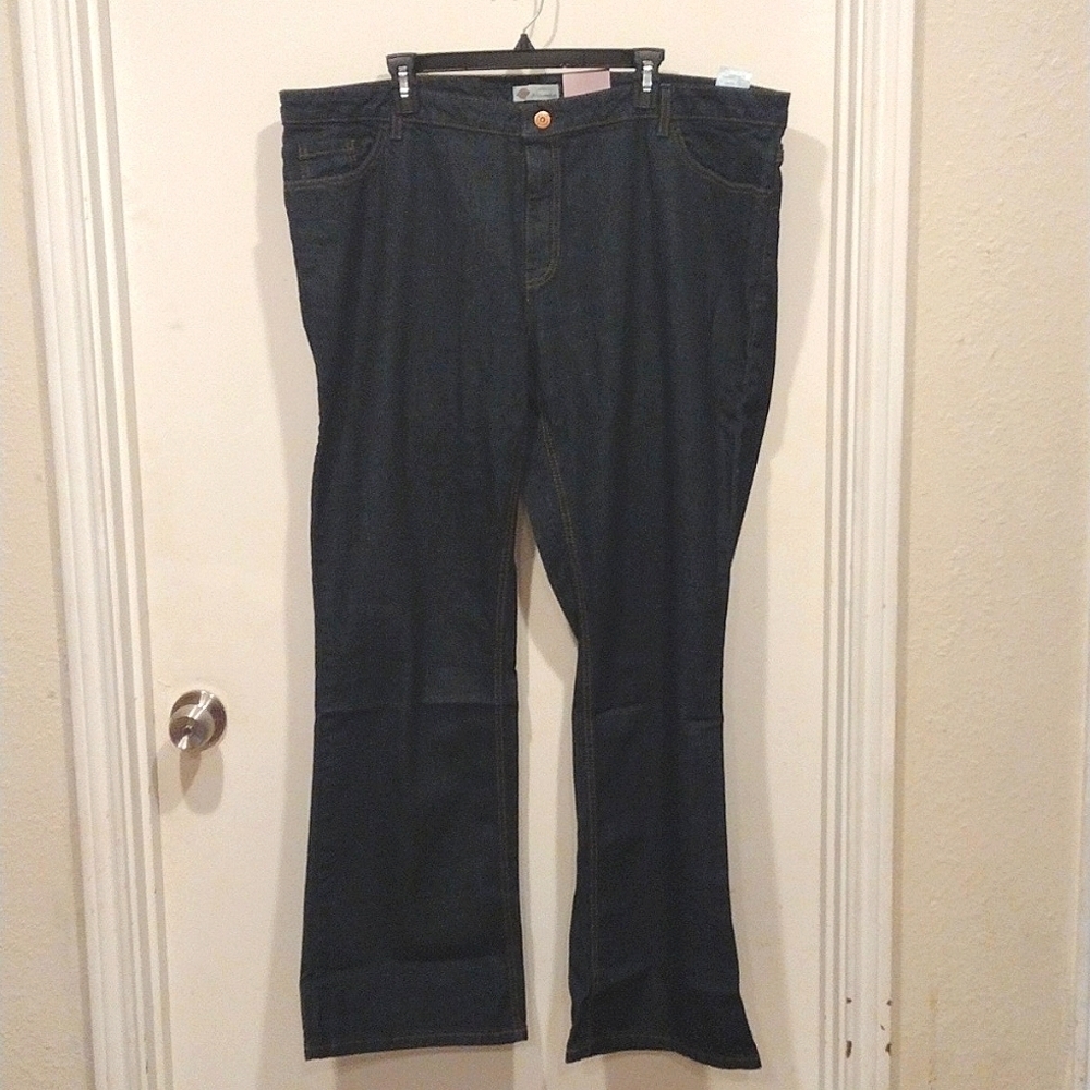 NWT Dickies Women's Relaxed Fit Dark Wash Denim Boot Cut Work Jeans 20R-Casual